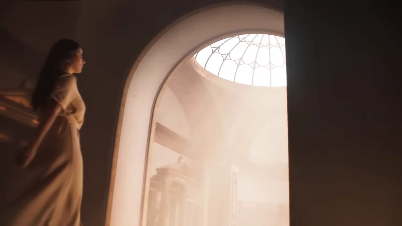 Opening shot of the Rado film, inside the dome environment
